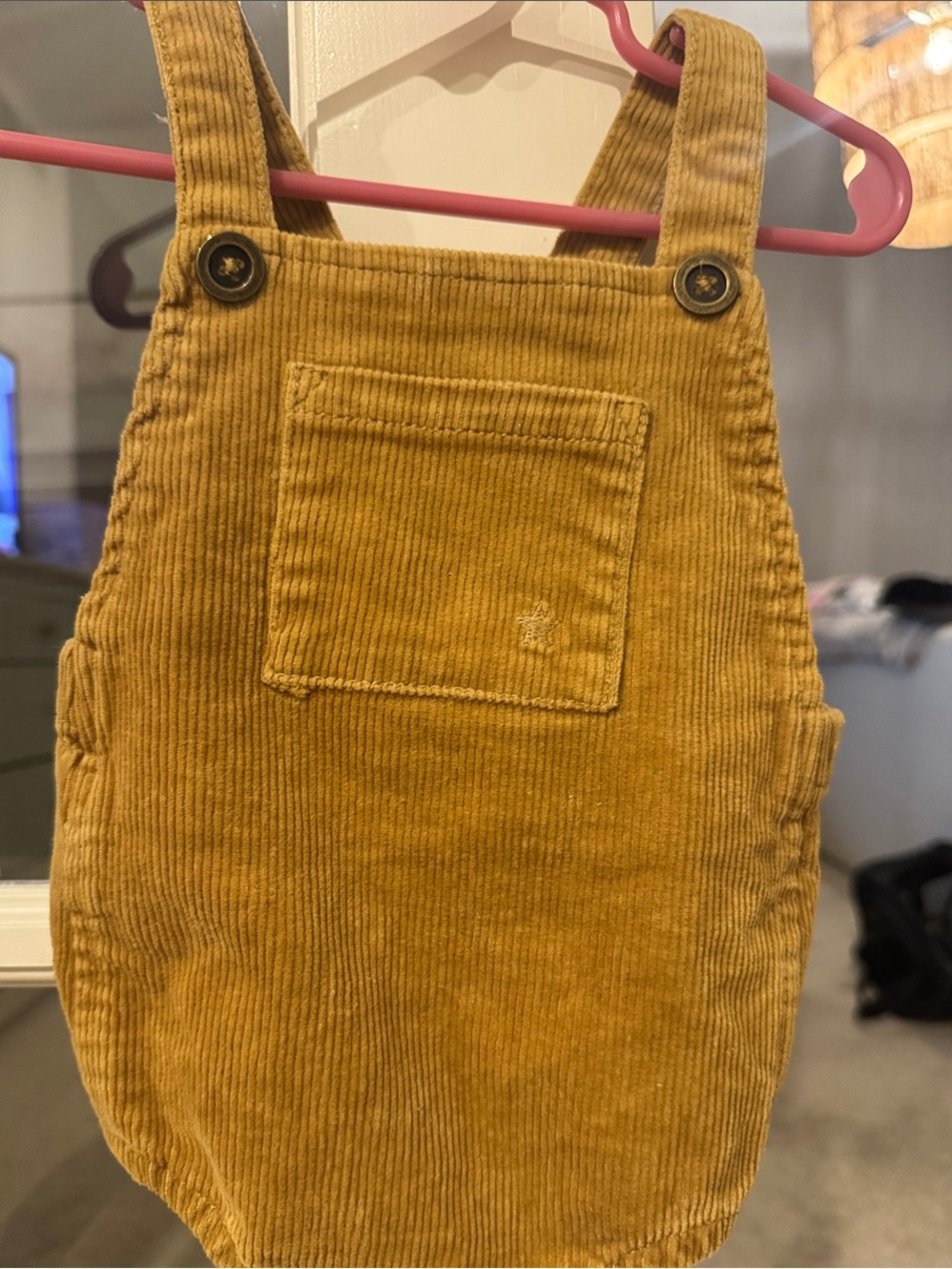 Jamie Kay Mustard Corduroy Overalls
